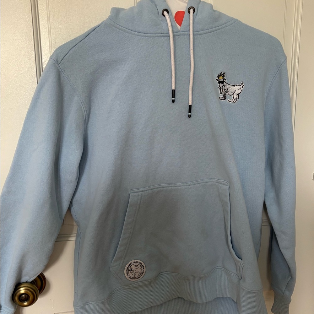 GOAT USA Light Blue Hoodie with Embroidered Design